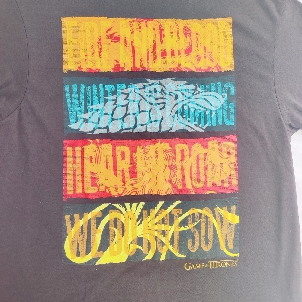 Game of Thrones Tee T-shirt Men's Size Large Black 100% Cotton - Picture 1 of 15